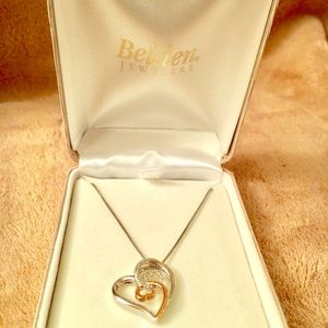 Double heart pendant necklace
